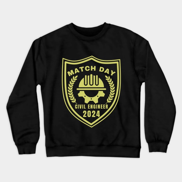 Match Day Civil Engineer 2024 Crewneck Sweatshirt by chems eddine